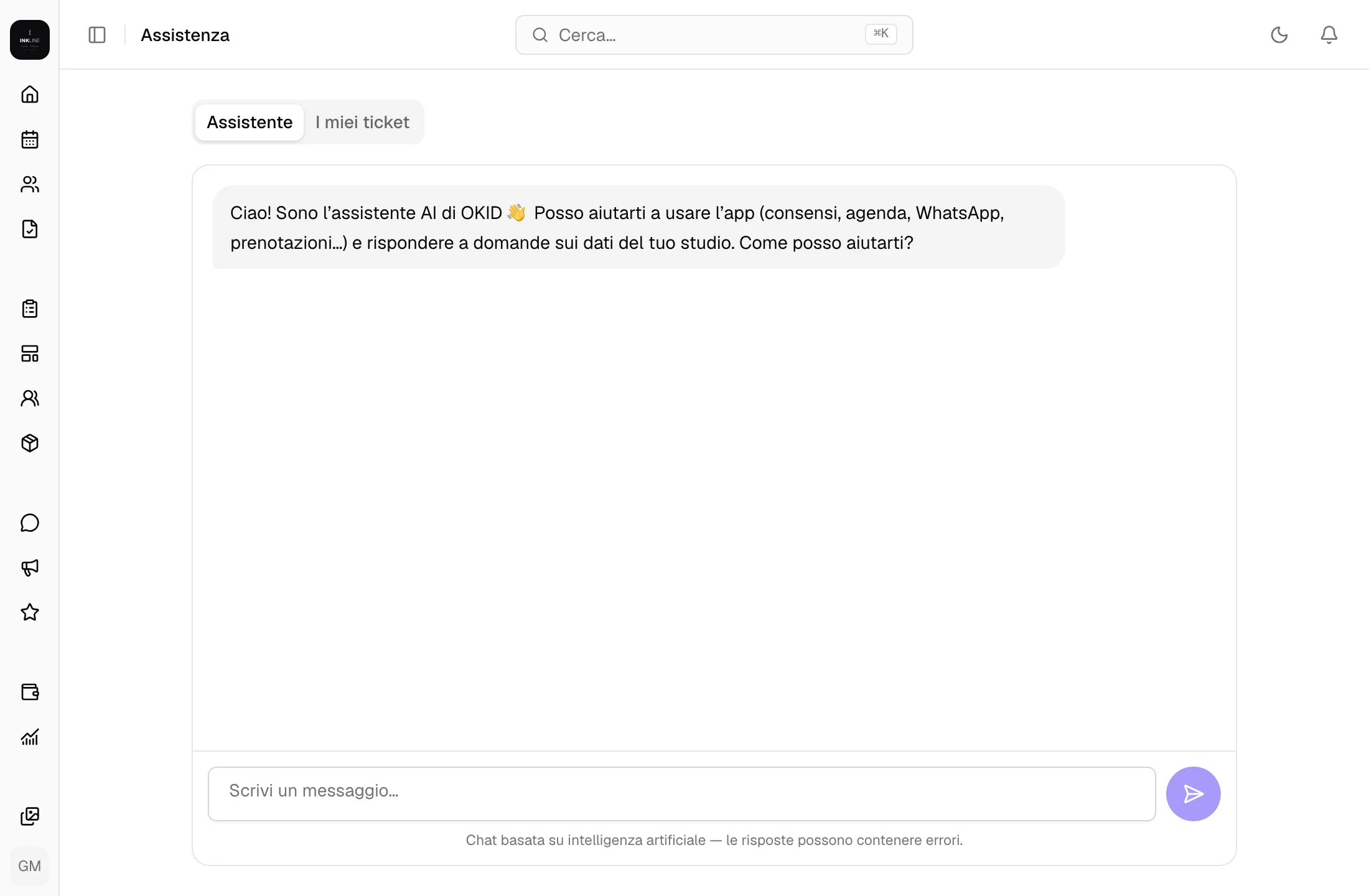 La chat con l’assistente di OKID