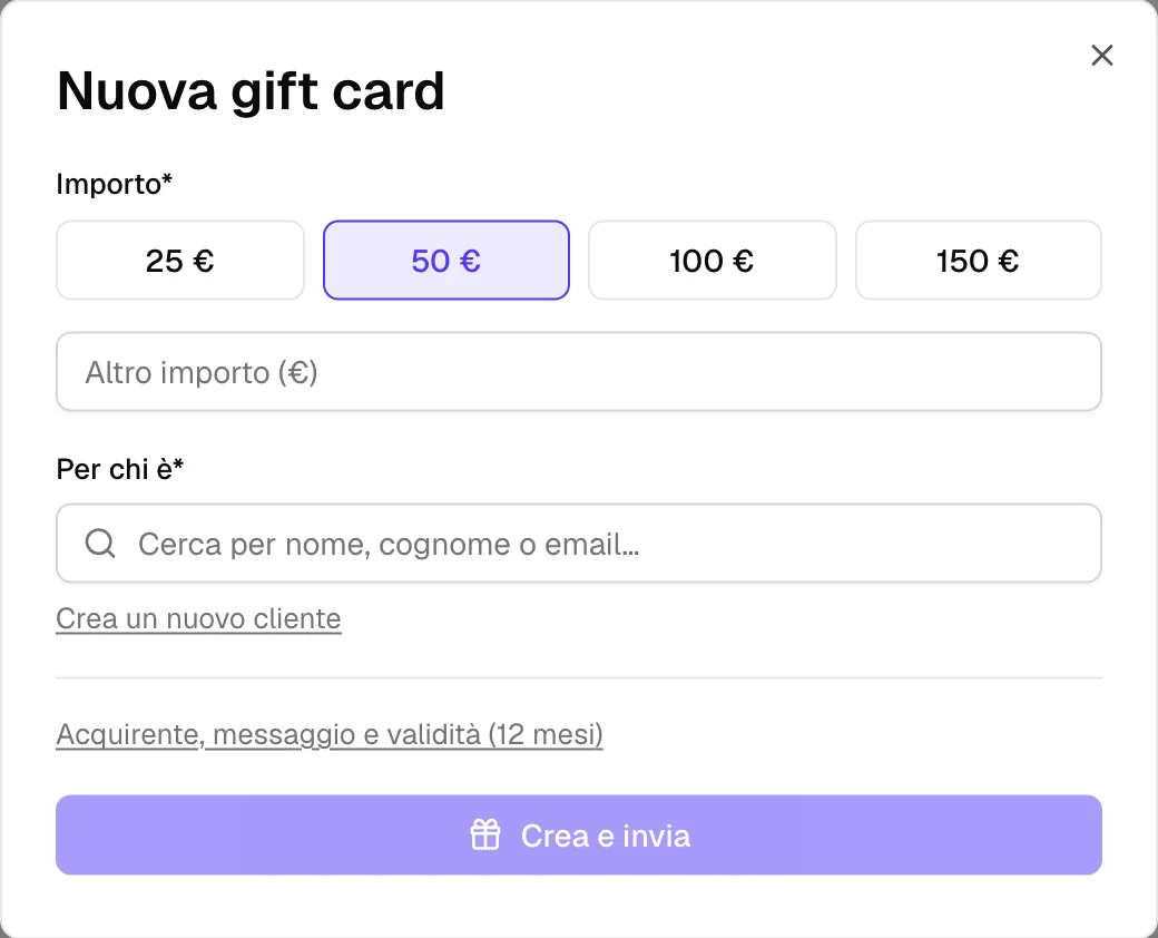 La finestra Nuova gift card